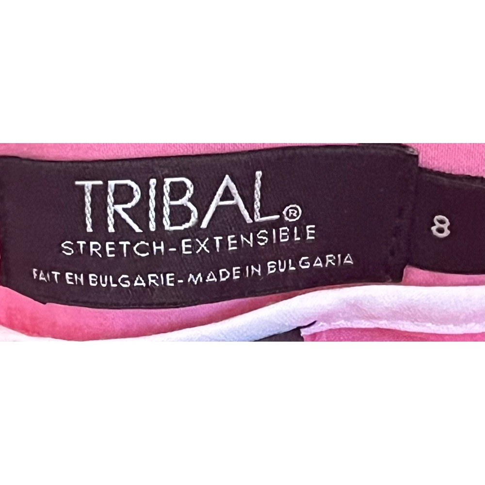 Tribal Cropped Stretch Pants Womens Size 8 Pink Straight Leg 5367O-520 - Picture 2 of 9